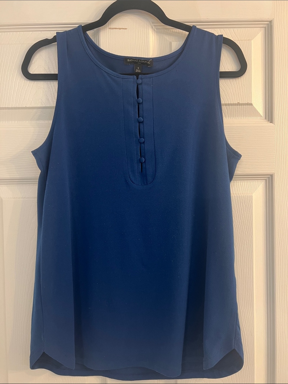 Banana Republic Royal Blue Sleeveless Button-Front Shell